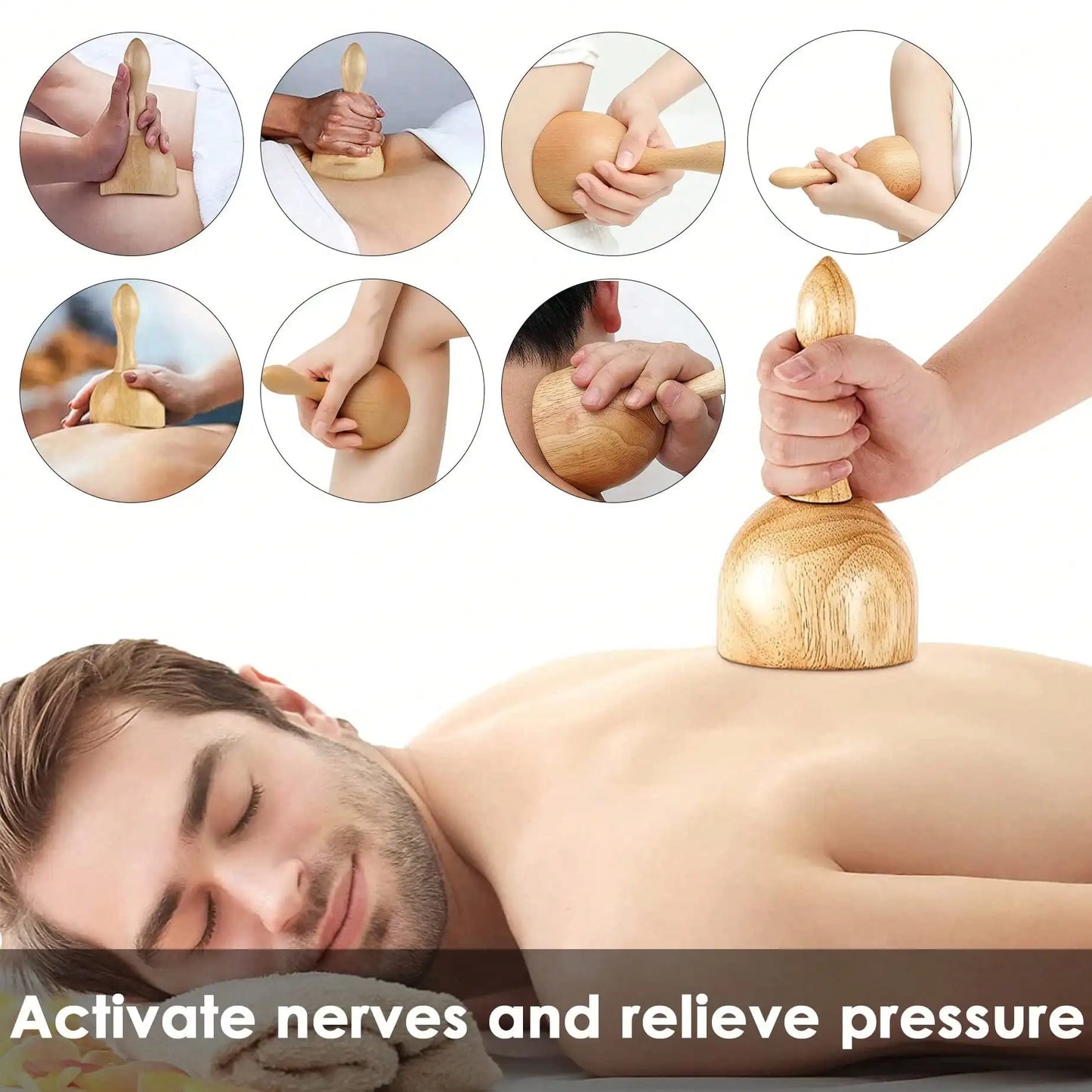 1pc Wooden Handheld Massage Cup, Wooden Swedish Cup Massage Tool, Wood Massager Trigger Point Release for Body Sculpting Gua Sha