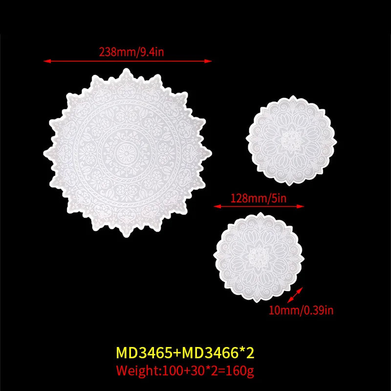 Flower Tea Cup Pad Molds Set DIY Handmade Crystal Big Flower Plate Clay Epoxy uv Resin Mold Silicone Craft Mold Art Home Decorat