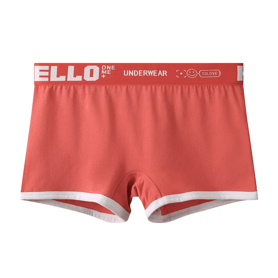 3pcs Set Womens Cotton Boyshorts 45-80kg Boxer Shorts Comfortable Underwear for Women Girl Student Breathable Soft Sexy Panties