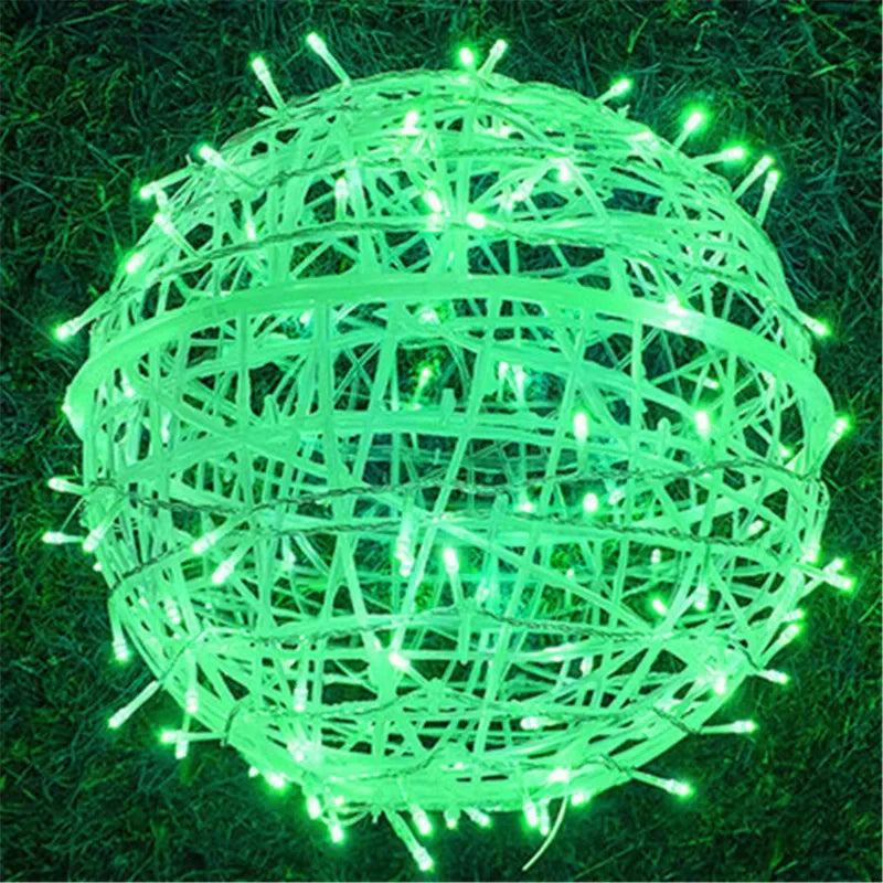 LED String Lights Christmas Tree Decoration 30CM 20CM Rattan Ball Hanging Lamp Holiday Wedding Fairy Garland Light Outdoor Home