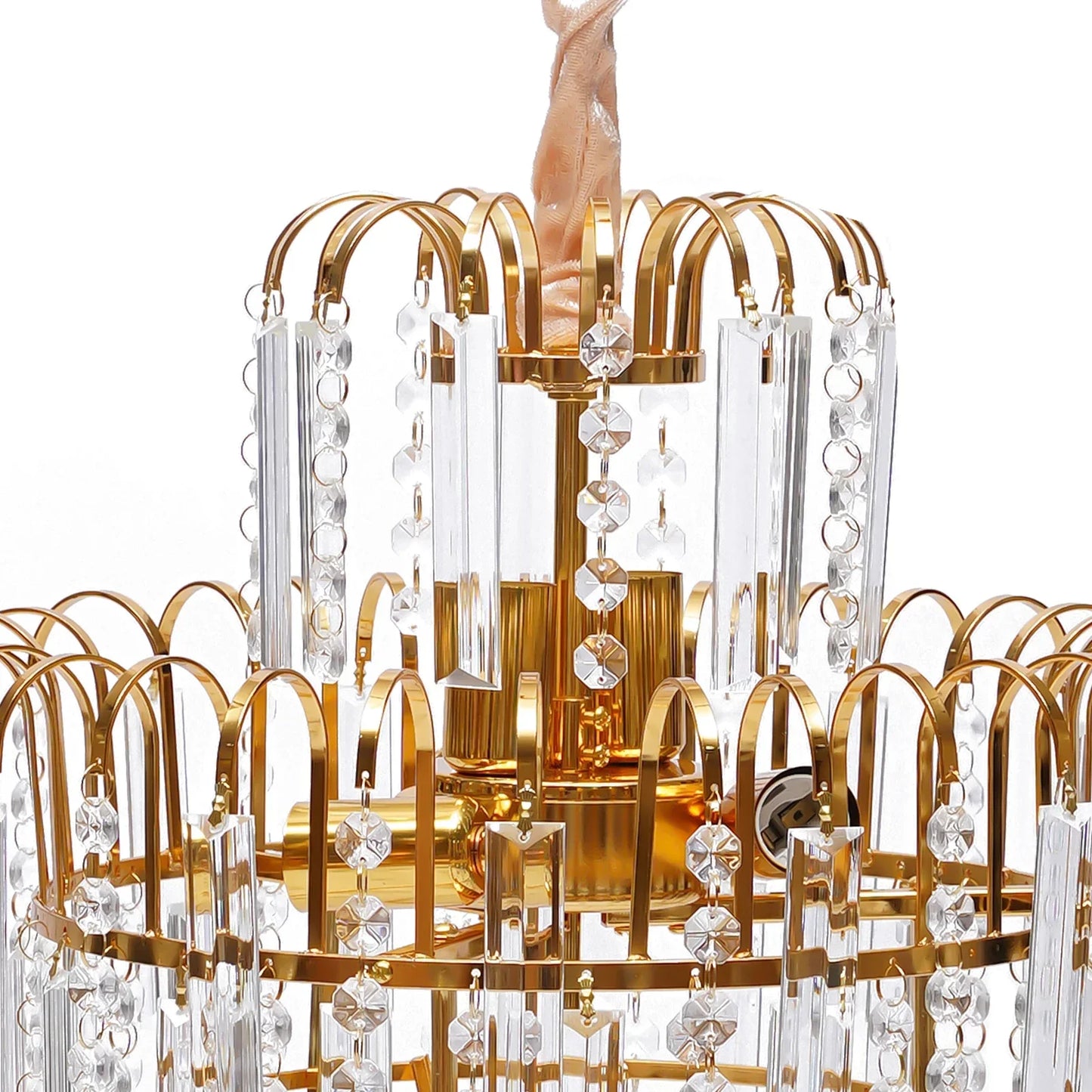 LED Crystal Chandelier, Modern Luxury Pendant Fixture E14 (Not included bulbs)