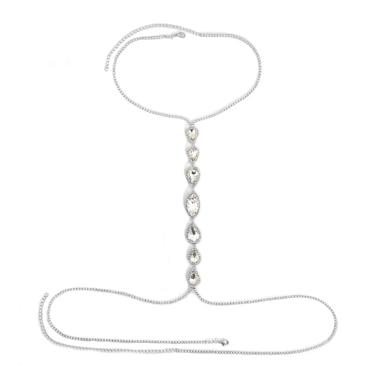 1pc Blue Droplet Fashion Body Chain Women's Chest Chain Summer Party