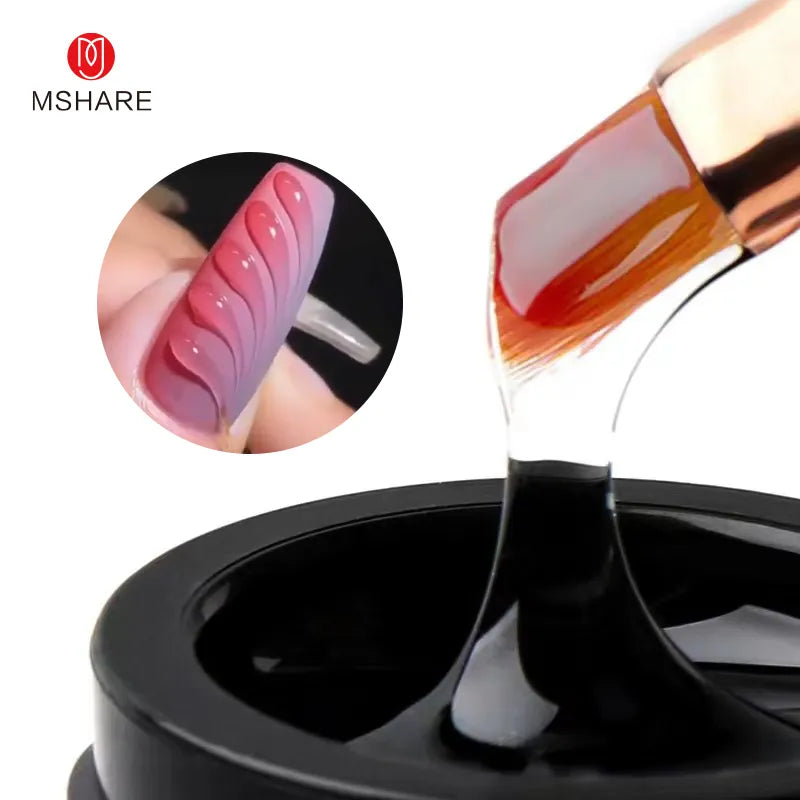 MSHARE 3D Top Coat UV Gel Rhinestones No Wipe Topcoat Without Sticky Layer Water Drop 50ml