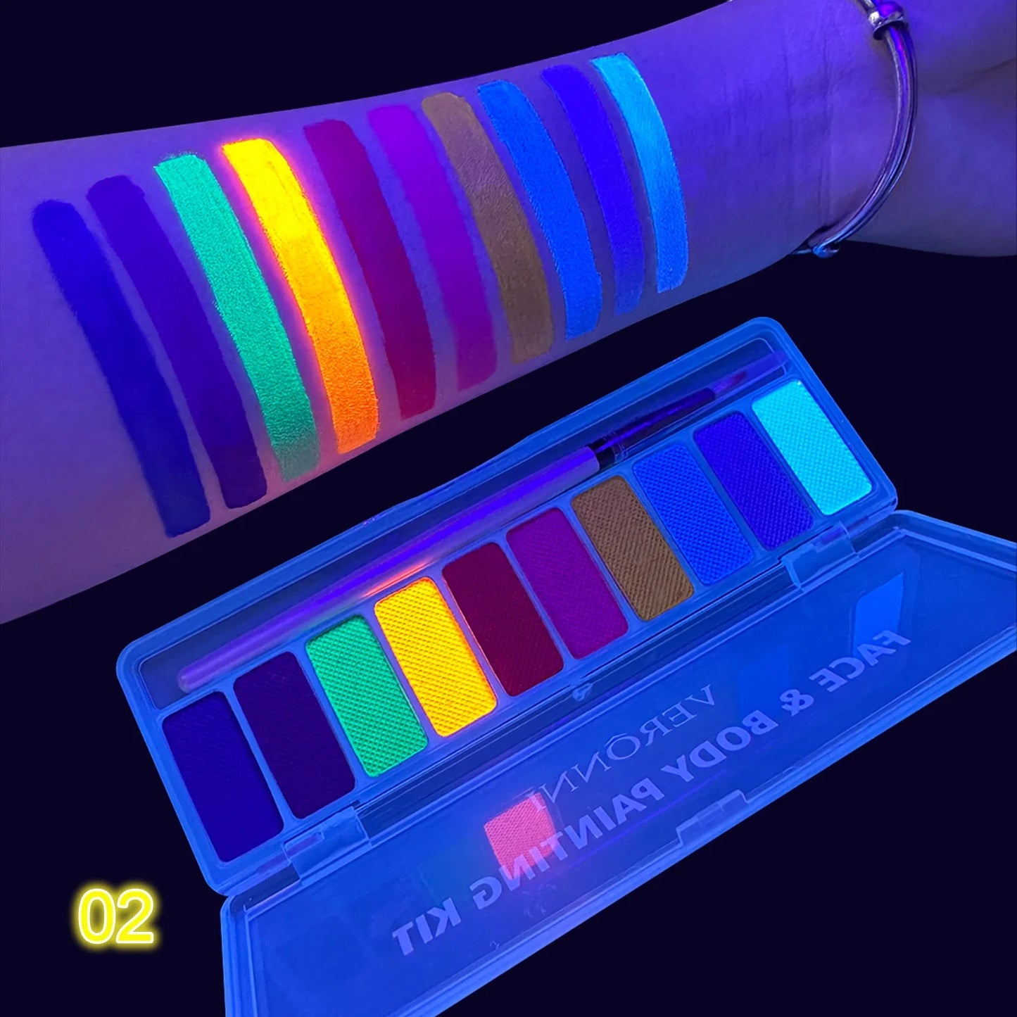 10 Colors Glow Fluorescent Neon Oil Face Body Art Paint UV Glow Oil Painting Halloween Party Fancy Dress Beauty Makeup Cosmetics