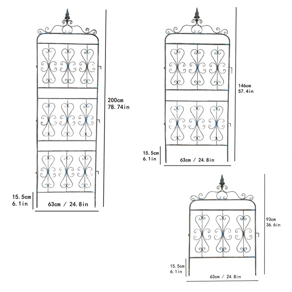 2Tier Clematis Rose Climbing Pergola Outdoor Fence Wrought Iron Plant Support Frame Outdoor Cucumber Climbing Frame