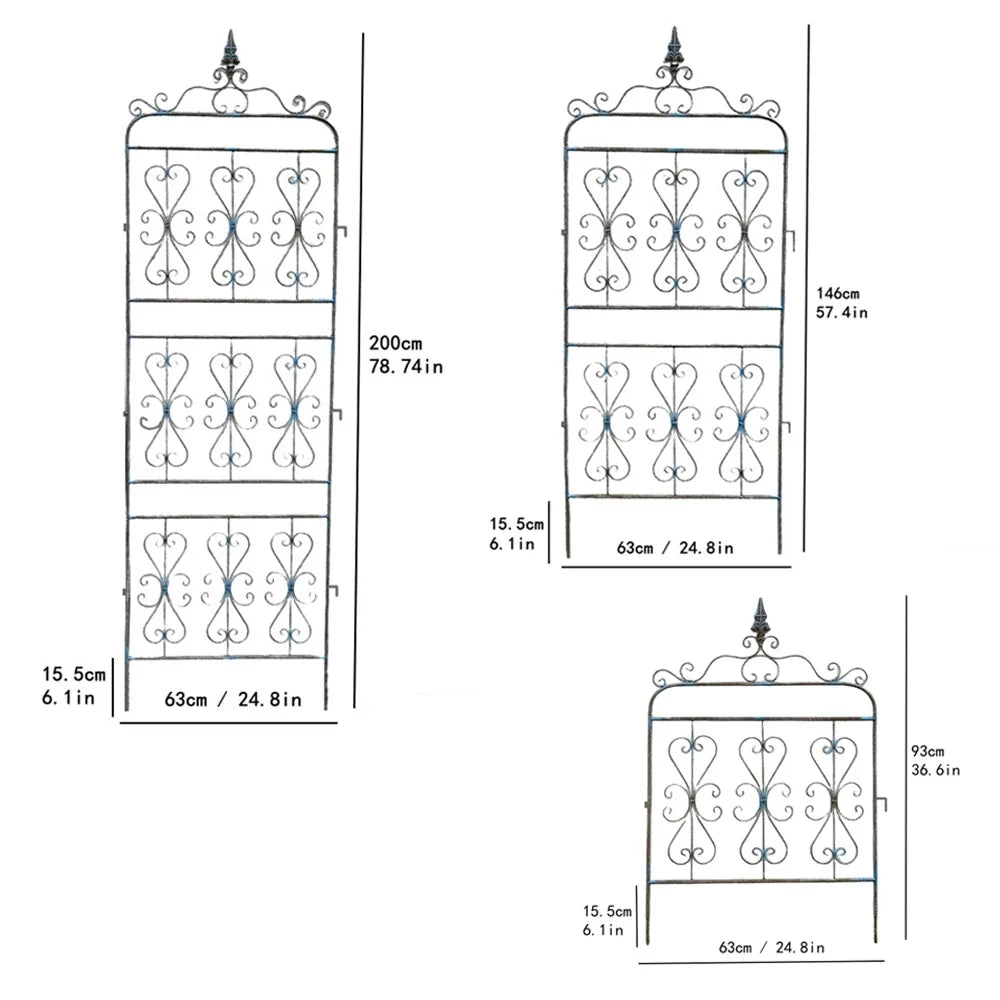 2Tier Clematis Rose Climbing Pergola Outdoor Fence Wrought Iron Plant Support Frame Outdoor Cucumber Climbing Frame