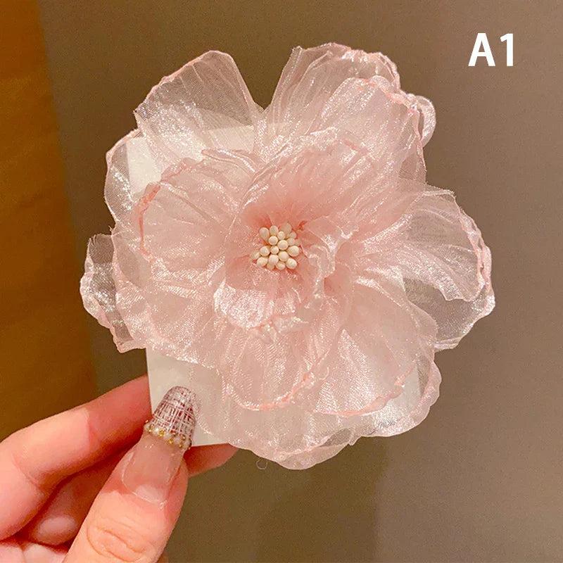 1PC Women Chic Fashion Flowers Hair Clips Gift Sand Beach Colorful Handmade Butterfly Orchid Vacation Hair Accessories