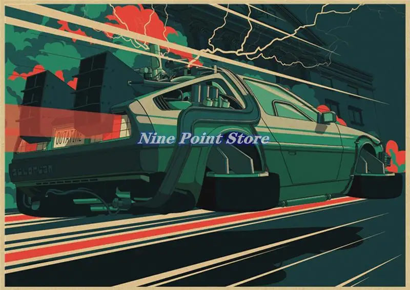 Back to The Future Retro Kraft Poster Decorative DIY Wall Canvas Sticker Home Bar Art Posters Decor