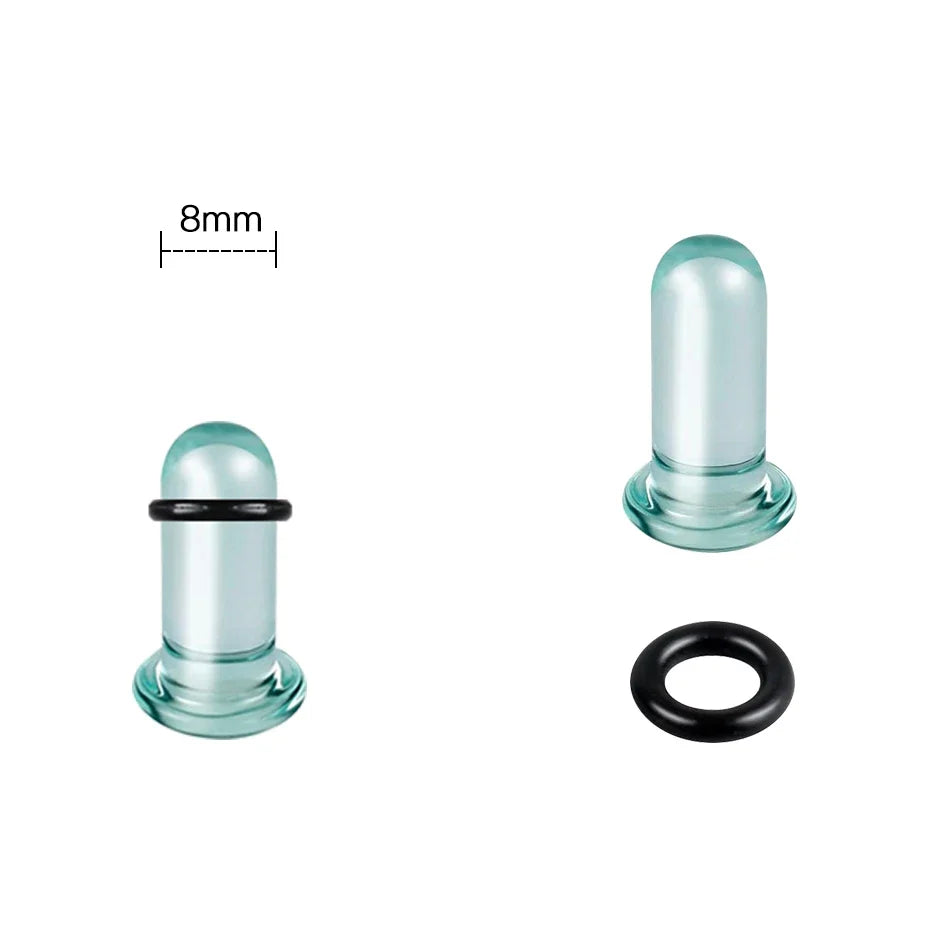 2pcs Glass Ear Gauges Stretching Kit Short Taper Expander 1.6-16mm
