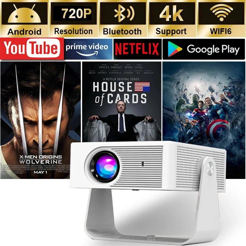 New X3 Ultra HD 4k Mini Projector With Native 1080P Home Theater Smart Android TV Daylight Beam Projectors 5G WIFI New Projecto