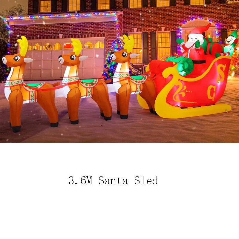 2023 LED Air Inflatable Santa Claus Snowman Elk Outdoor Garden Airblown New Year Christmas Decoration Gift For Kids Children Toy