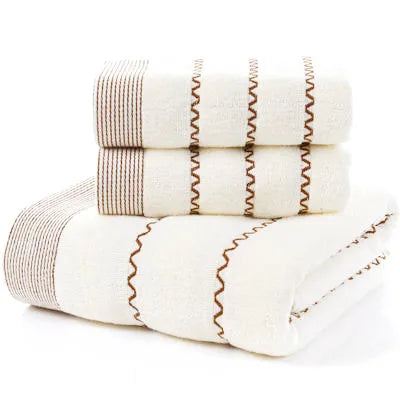 3 Piece Bath Towels Set 100% Cotton, 1 Bath Towel, 2 Hand Towel, Luxury Bathroom Towel  Hotel Quality