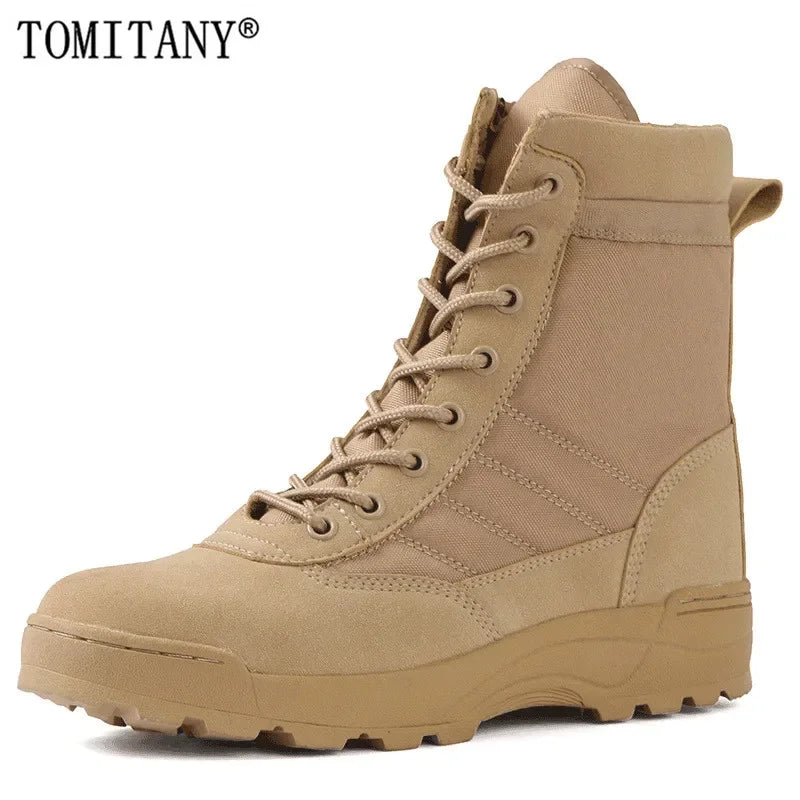 Leather Boots for Men Outdoor Combat Infantry Tactical Boots,