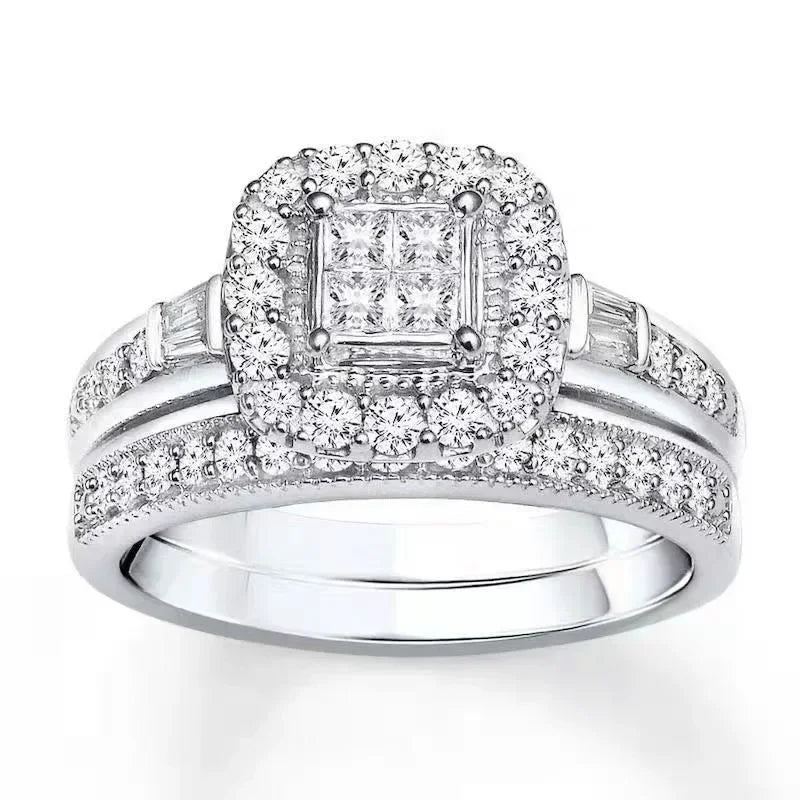 Hip Hop Style Trendy Men Rings, Iced Out Bling Cubic Zirconia Geometry Ring.