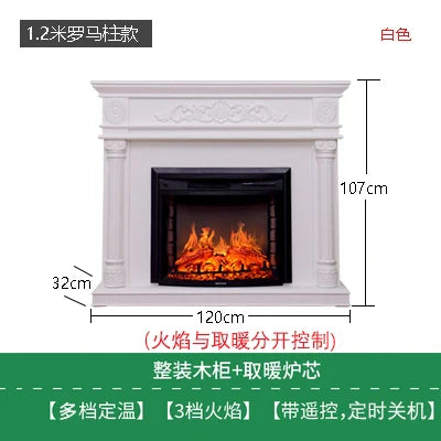 Natural Wood Living Room Fireplace Rustic  Decoration