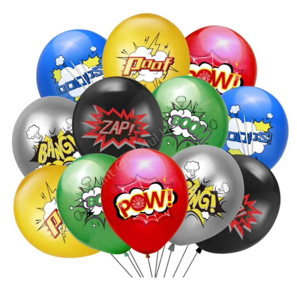 12 Inch Marvel Superhero Latex Balloon Set Avengers Spiderman Hulk  Boys Birthday Party Baby Shower Party Decorations Kid Toys