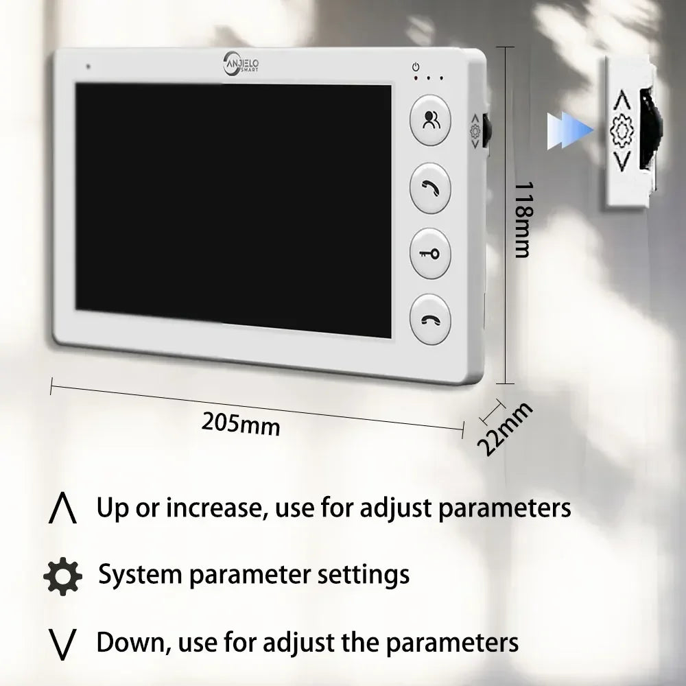 ANJIELO SMART 2/3/4 Unit Multi Apartments Intercom Video Doorbell with RFID Card Unlock 7inch 4Wired Video Door Phone System