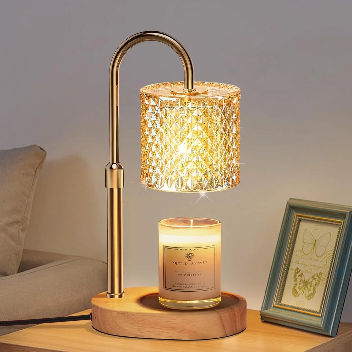 Candle Warmer Lamp with Timer, Dimmer, Adjustable Height, New Home Decor.