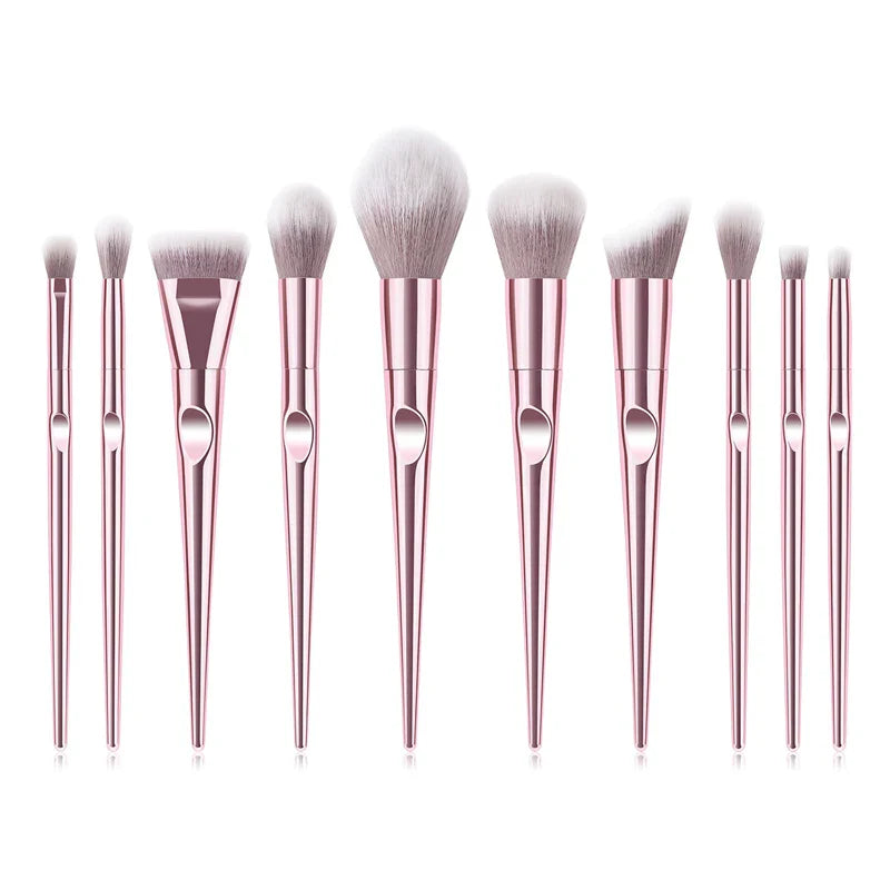 10 Pcs Pro Makeup Brushes Set With Brushes Bag Foundation Eyebrow Eyeshadow Makeup Brush Fashion Beauty Make Up Cosmetic Tools