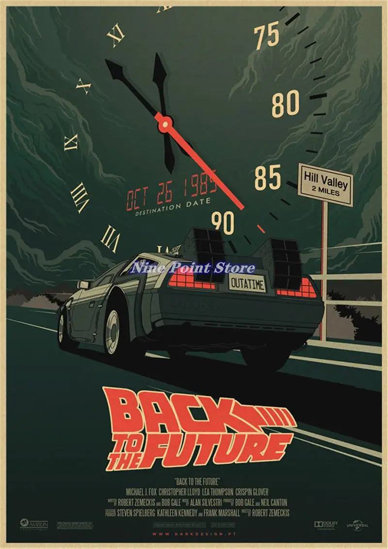 Back to The Future Retro Kraft Poster Decorative DIY Wall Canvas Sticker Home Bar Art Posters Decor