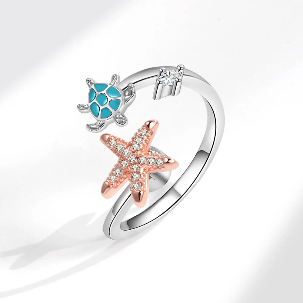 Animal Butterfly Flower Anxiety Spinner Rings Rotate Spinning Anti Worry Stress Relief Fidget Knuckle Rings Anillos De Ansiedad