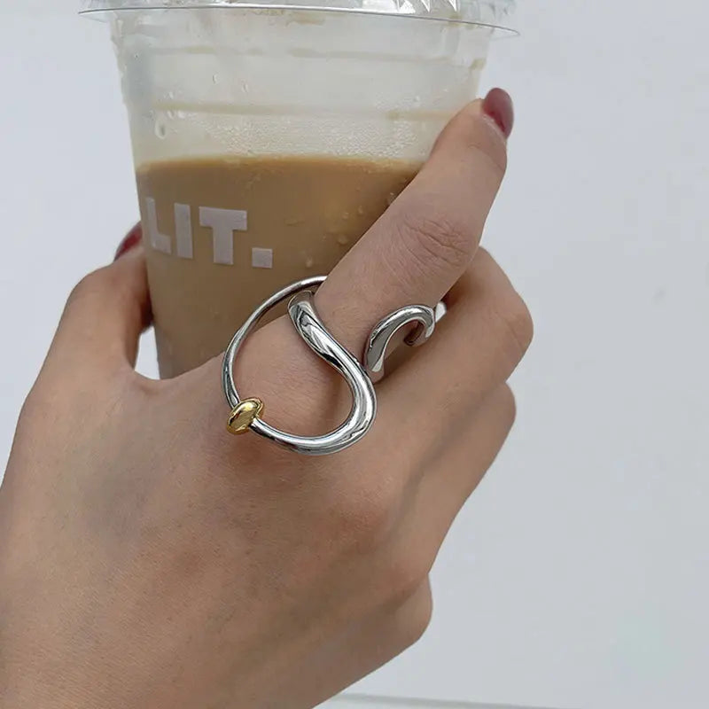 925 Sterling Silver Open Finger Mobius Ring Twist for Women Golden Rock Punk Lines Stackable Jewelry Gift Dropship Wholesale