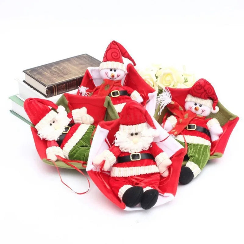 2024 Christmas Santa Claus Smowman Hanging Ceiling Decorations Parachute New Year  Pendant Christmas Home Decoration Supplies