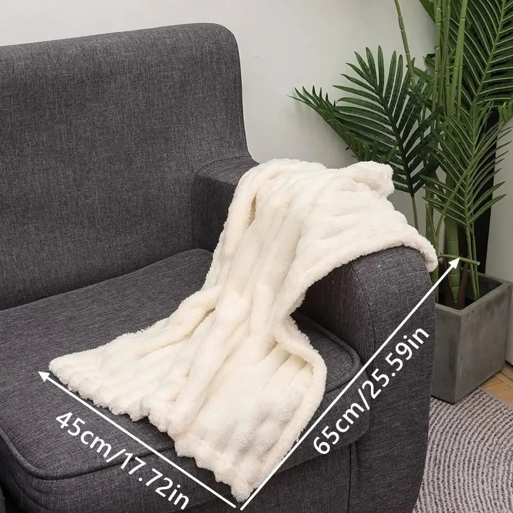 New Double Sided Warm Blanket Skin-Friendly Warm Conditioning Quilt Ultra Soft Solid Color Striped Blankets