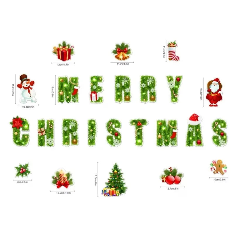 Christmas Themed Magnetic Sticker  3D Christmas Cartoon Magnet Fridge Stickers Soft PVC Magnetic Refrigerator Magnets