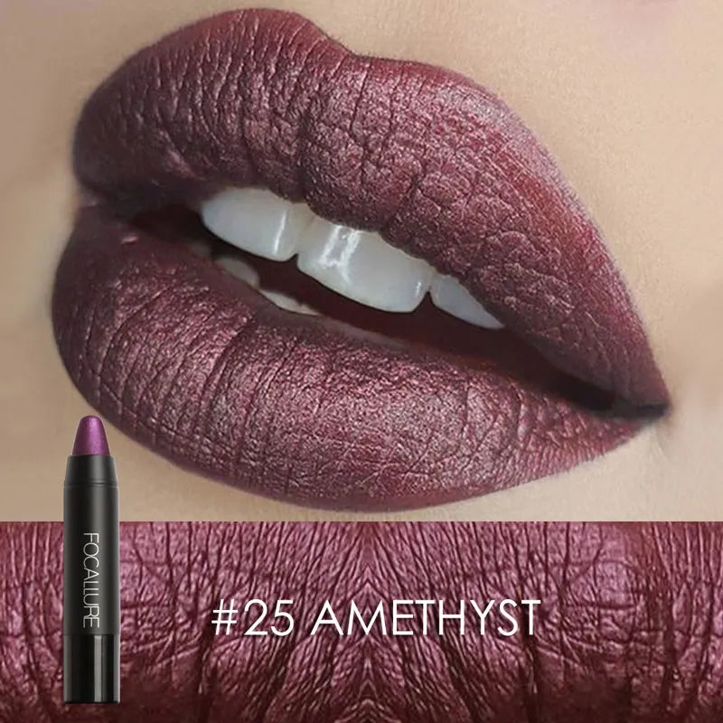 FOCALLURE 31 Colors Matte Lipstick Pencil High Crayons Gloss Long-lasting Waterproof Lip Balm Pen Lips Makeup Women Cosmetics
