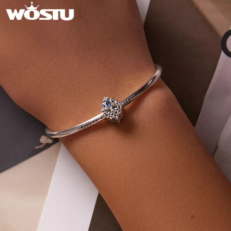 WOSTU 925 Sterling Silver Evil Eyes Charms Fatima Hand Hamsa Vintage Pendants For Women  Heart Beads Fit DIY Bracelets Necklaces