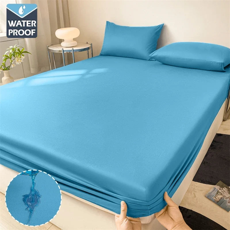 Waterproof Mattress Cover Fitted Bed Sheet With Elastic Band Anti-slip Adjustable Mattress Protector Double Fitted Sheet For Bed
