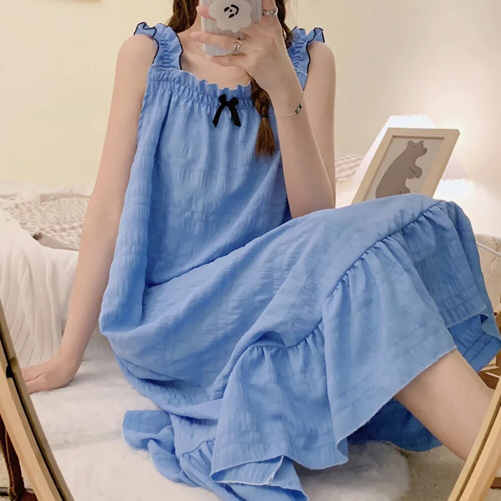 Night Gown for Women Nighty for Ladies Sexy Women Pajamas Large Sizes Dress for Fat Kawail Girl Woven Slip Dress for Summer 6XL
