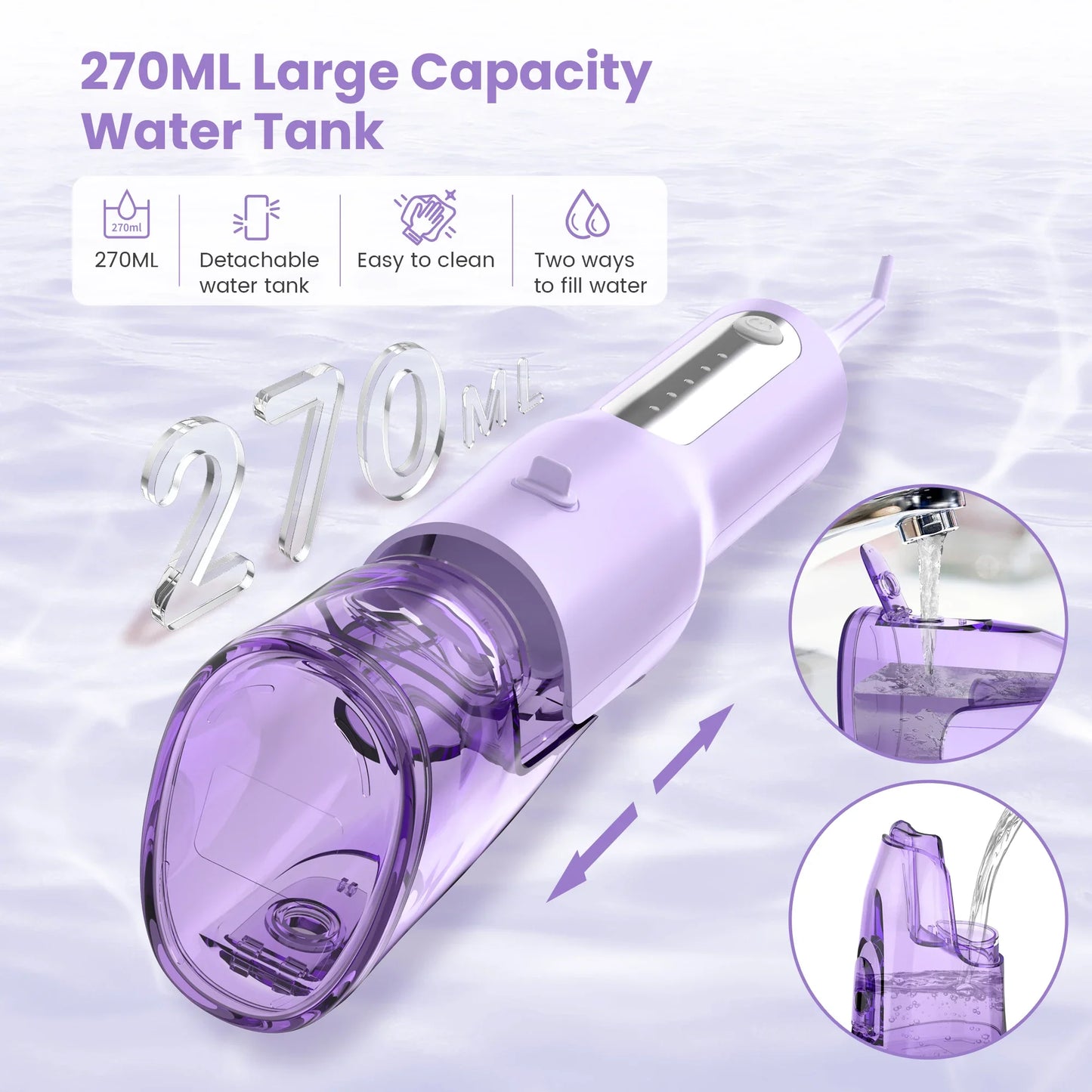 SEJOY Water Flosser for Teeth Irrigator Teeth Whitening Tool Portable Water Pick Personal Care Appliances Dental Teeth Cleaner