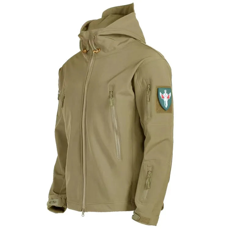 Military Shark Skin Soft Shell Jackets Men Tactical Windproof Waterproof jacket,Hooded Bomber Coats