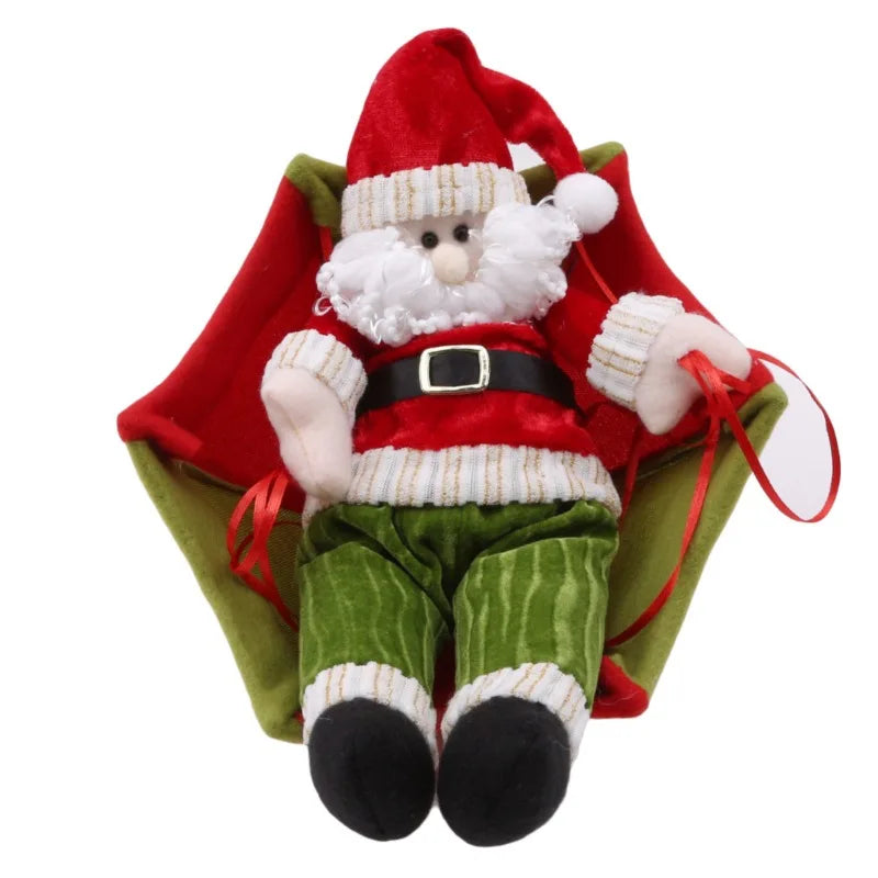2024 Christmas Santa Claus Smowman Hanging Ceiling Decorations Parachute New Year  Pendant Christmas Home Decoration Supplies