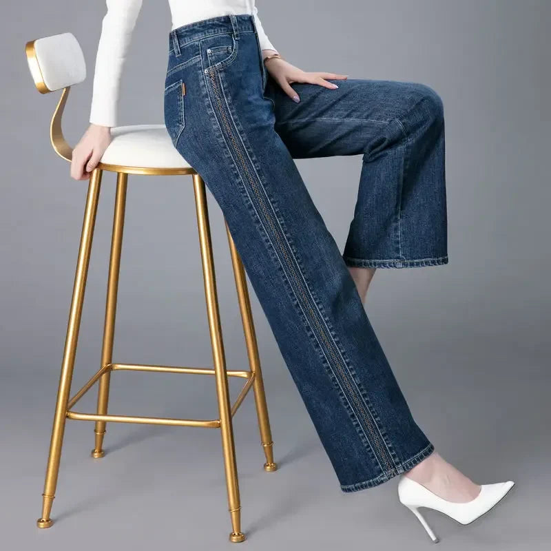 High Waist Stretch Straight Jeans Korean Fashion Streetwear Y2k Jean Women New Trousers Style Women's Clothes 2023 Reviews Many
