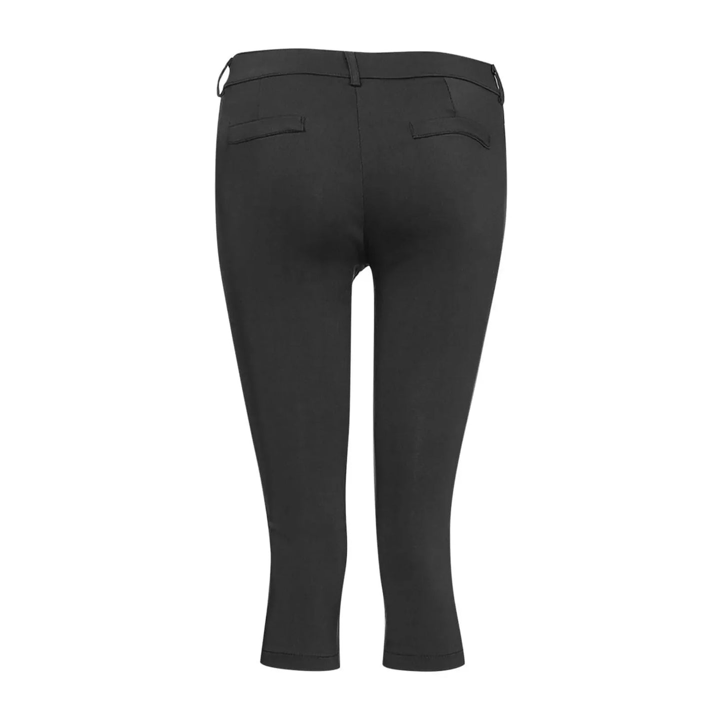 Women's Slim Fit Casual Solid Color Button Pocket Capris For Women
