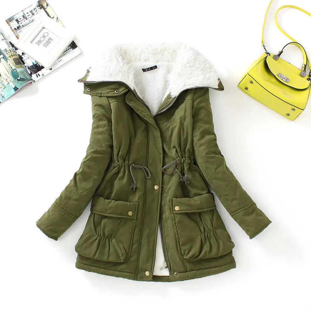 Fitaylor Winter Cotton Coat Women Slim Snow Outwear Medium-long Wadded Jacket Thick Cotton Padded Warm Cotton Parkas