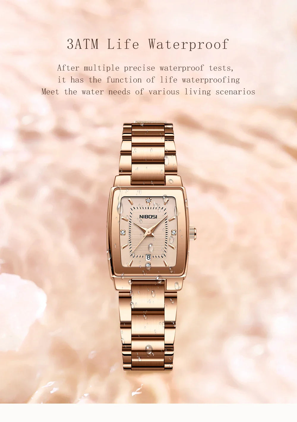 NIBOSI Luxury Ladies Watch Stainless Steel Waterproof Quartz Watch for Woman High Quality Female Clock Elegant Women's Watches