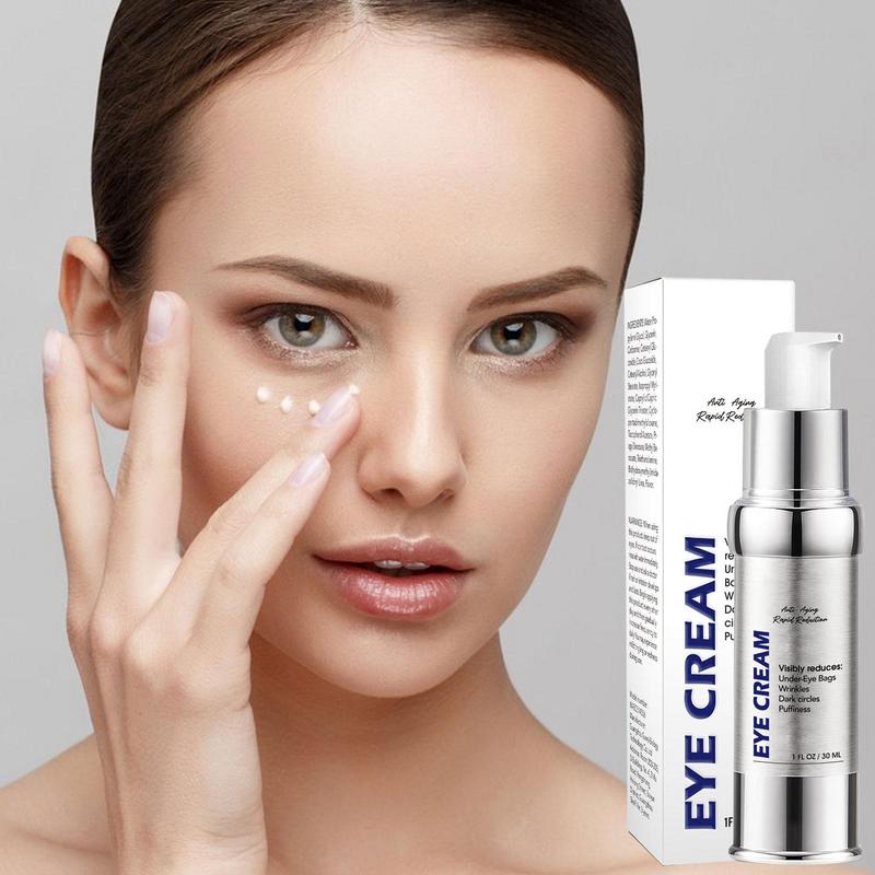 Anti Dark Circle Eye Cream Peptide Eye Bags Hyaluronic Acid Under Eye Cream Roller Massager Skin Care Women Beauty Product 30ml