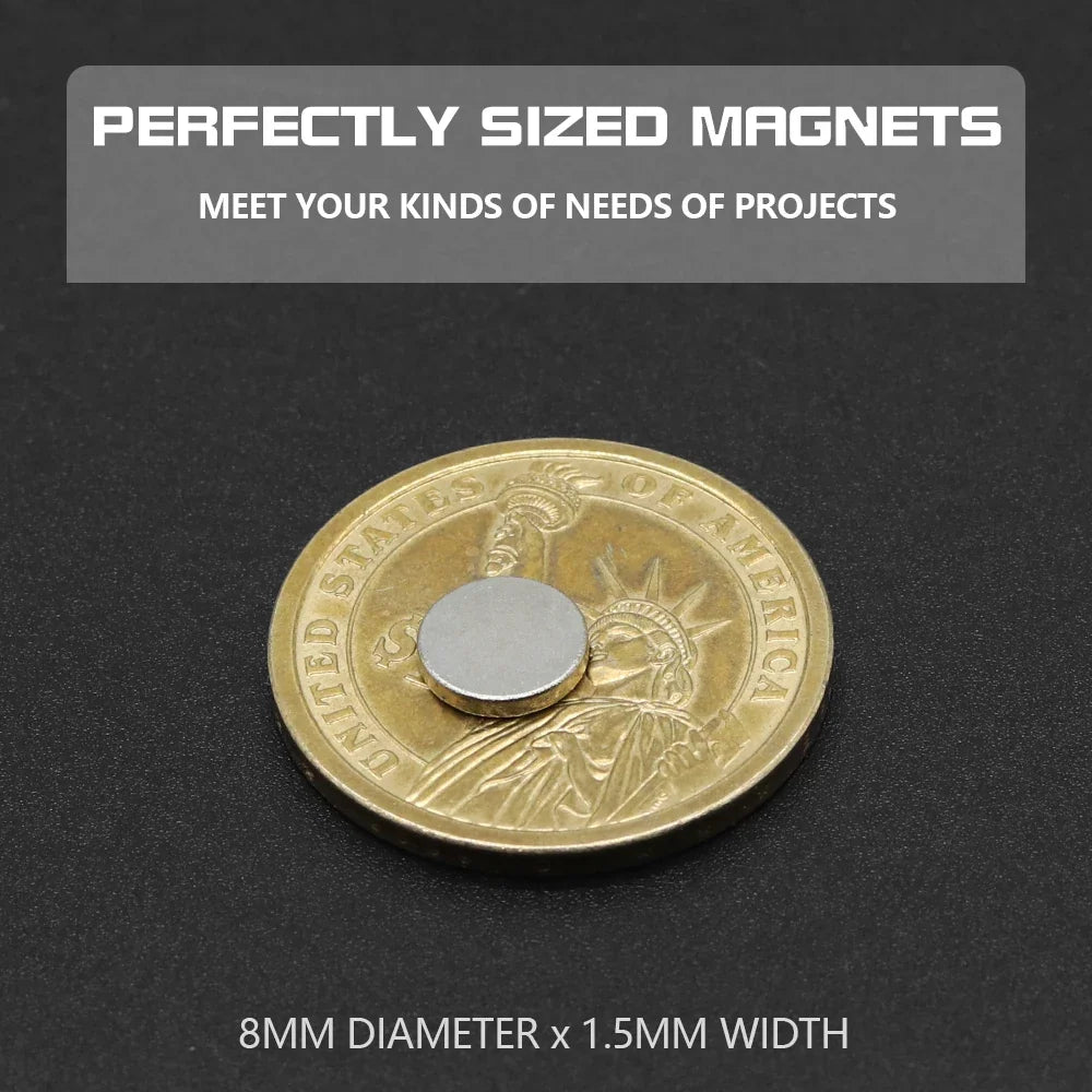 Super Powerful round Neodymium Magnet NdFeB N35 Strong Permanent Magnetic Imans for Refrigerator Various Sizes 2x2/4x2/5x1/6x2/8