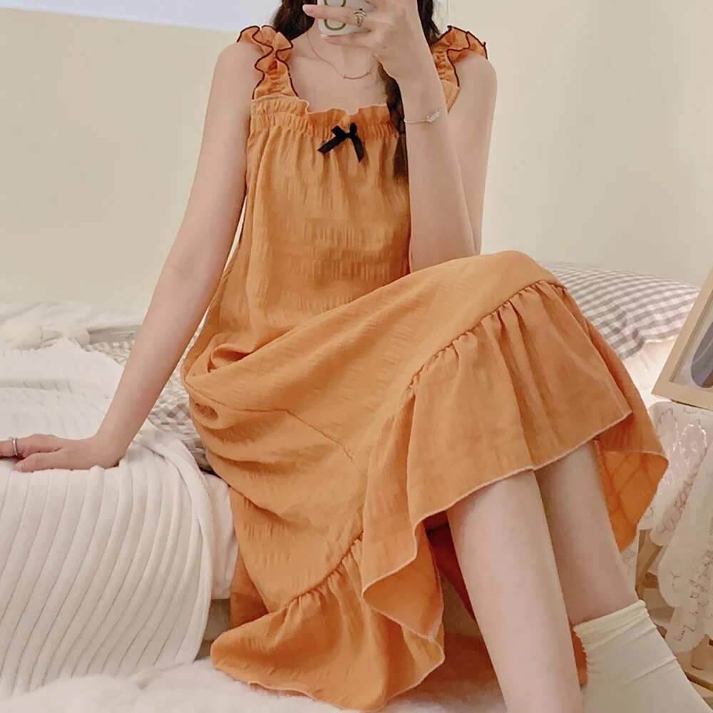 Night Gown for Women Nighty for Ladies Sexy Women Pajamas Large Sizes Dress for Fat Kawail Girl Woven Slip Dress for Summer 6XL