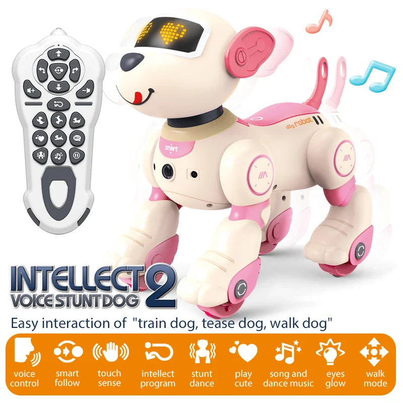 RC Robot Electronic Dog Stunt Dog Voice Command Voice interaction with child Programmable Touch-sense Music Song Toys for Kids