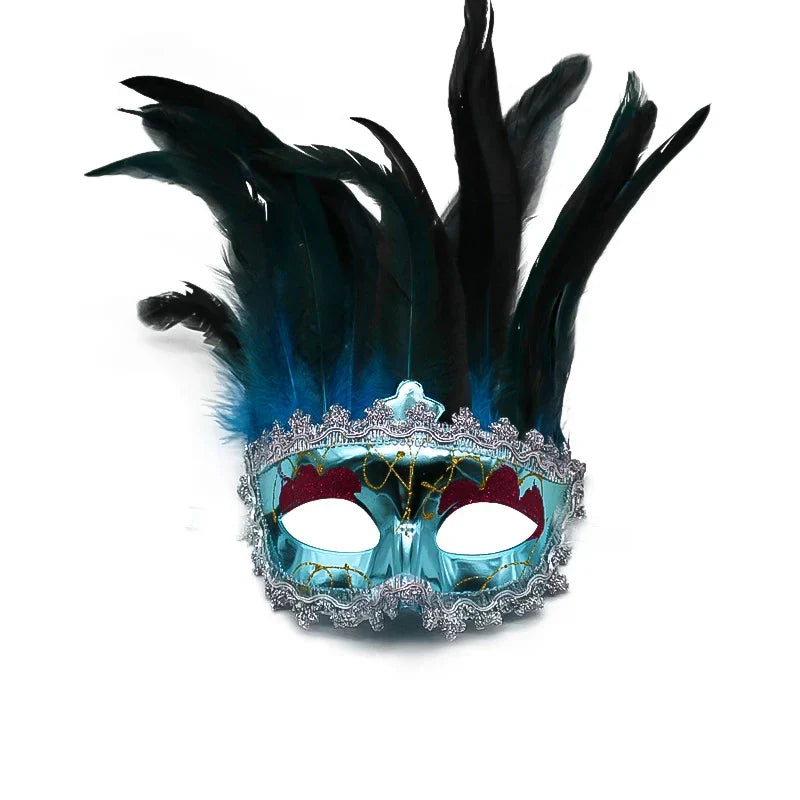 Party Mask Feather Masks Venetian Masquerade Halloween Indian Mask Cosplay Women Eye Masque Bar Nightclub Maske Ball Face