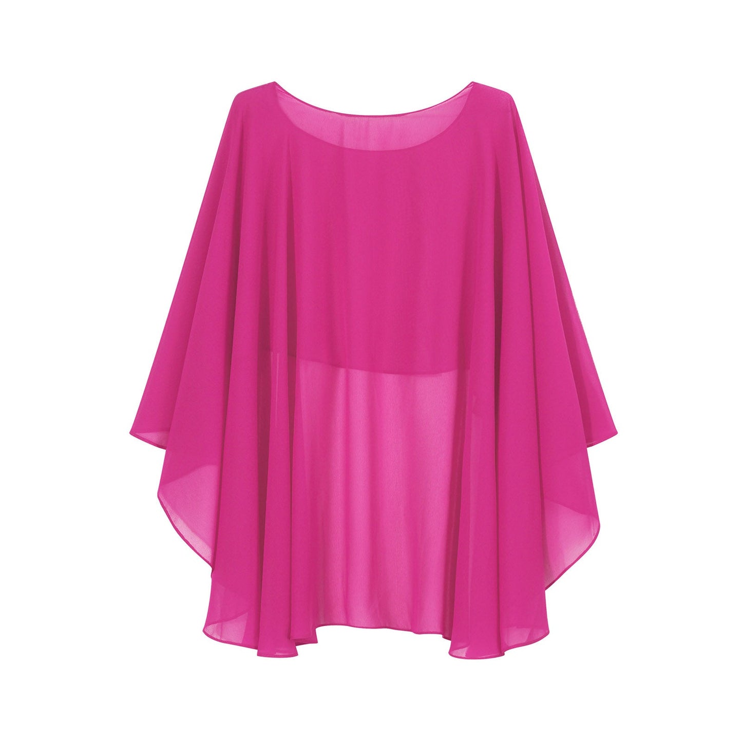 Women Chiffon Solid Pullover Capes Shawl Hi-low Hem Thin Soft Shrug Ponchos for Wedding Bridal Bridesmaid Evening Party Dress