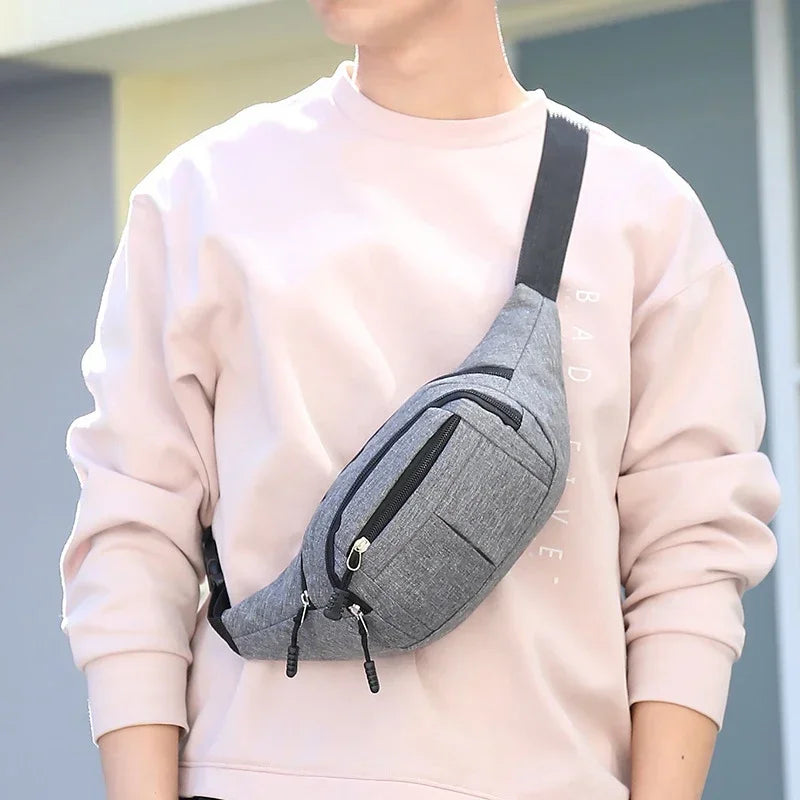 Men's Breast Package Waterproof  Sports Bag  Crossbody Banana Bag