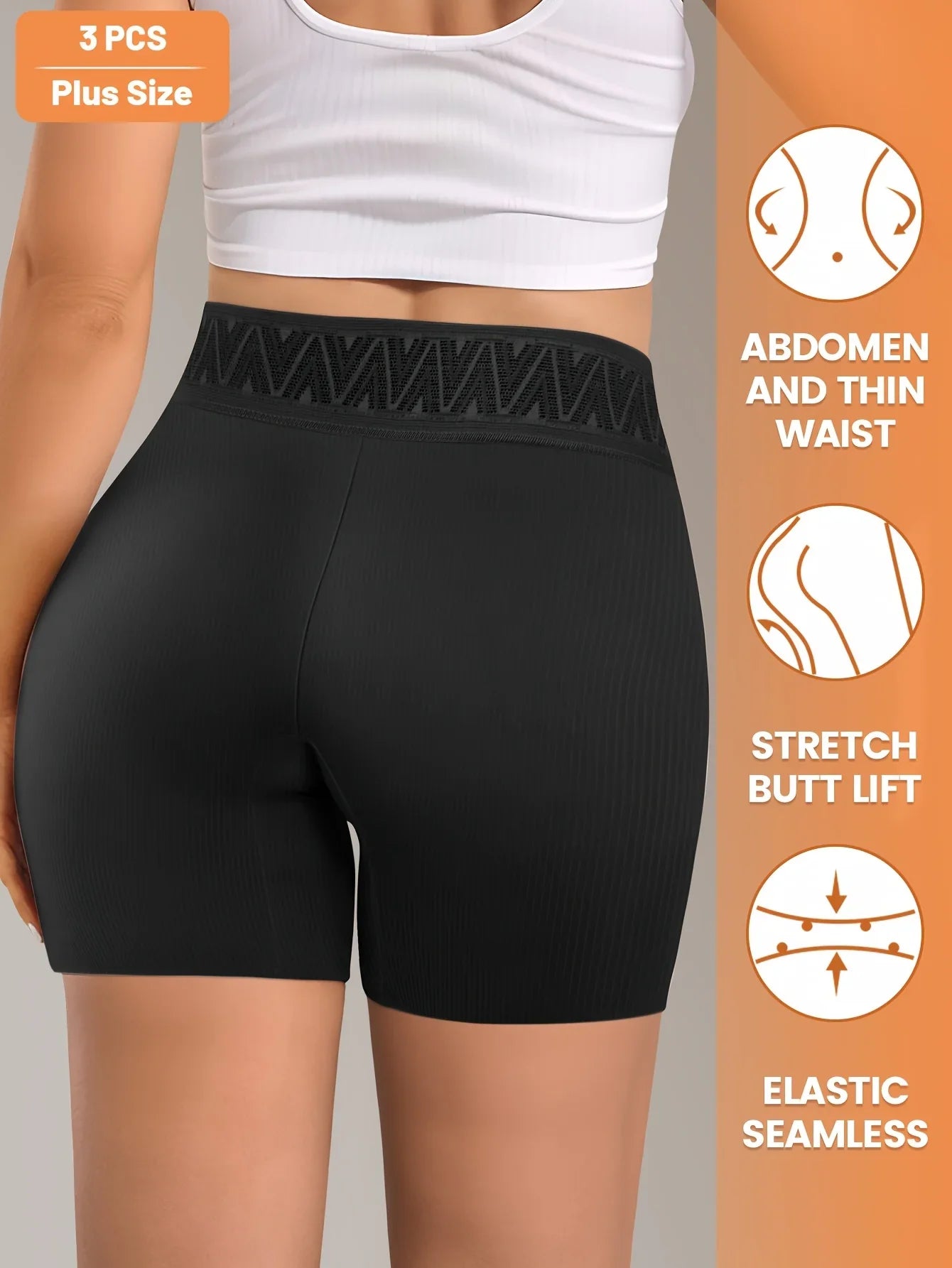 MIOTAN 3-Pack Women's Plus Size High-Waisted Boyshort Underwear - Breathable Soft Stretch Fabric, Tummy Control Butt-Lifting