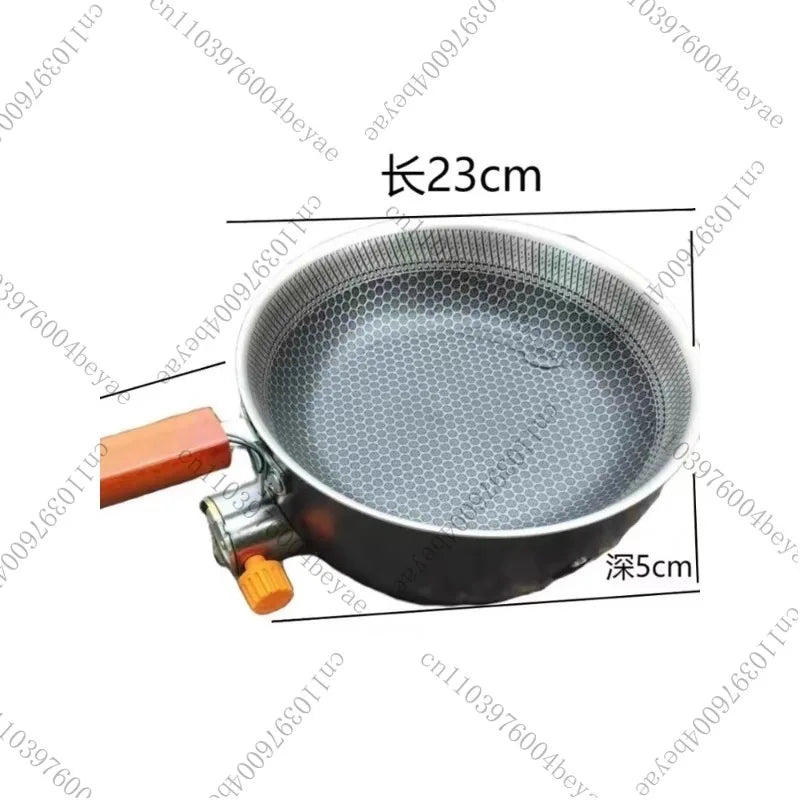 Camping Gas Stove with Non-stick Pan Windproof Portable Camping Picnic Gas Stove for Outdoor Hiking Cooking
