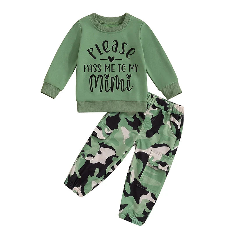 Toddler Baby Girl Outfit 12Months 2t 3t 4t 5t 6t Long Sleeve Sweatshirt Pullover Top Shirt Camouflage Camo Long Pants Set
